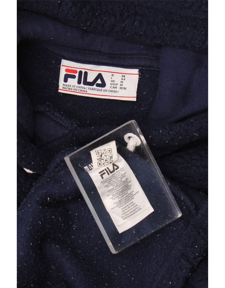 FILA Damen-Fleecepullover mit grafischer Kapuze, UK 14, mittelmarineblau, Polyester