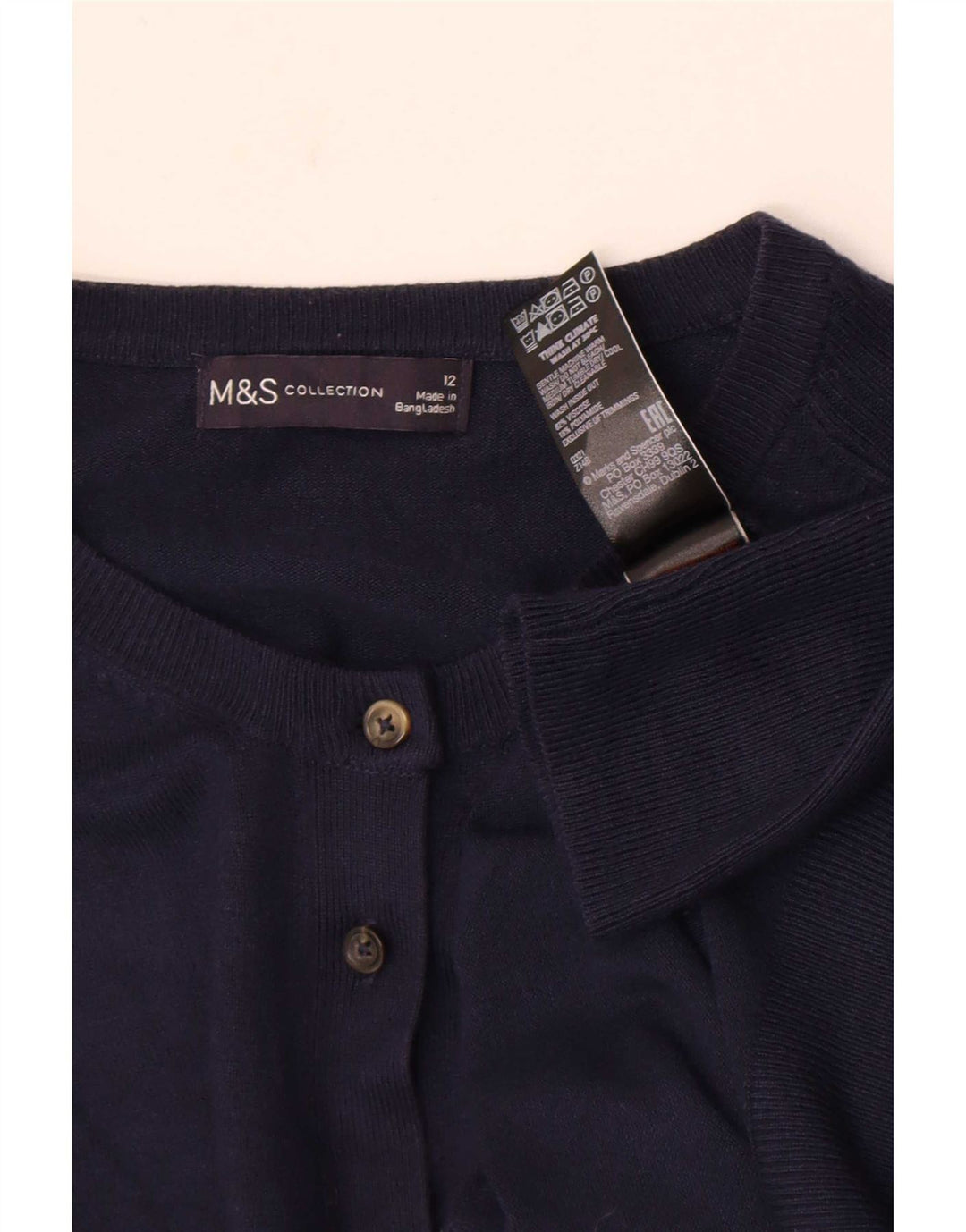 Marks & Spencer Damen-Cardigan-Pullover UK 12 Mittelmarineblaue Viskose