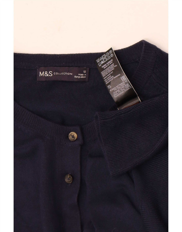 Marks & Spencer Damen-Cardigan-Pullover UK 12 Mittelmarineblaue Viskose