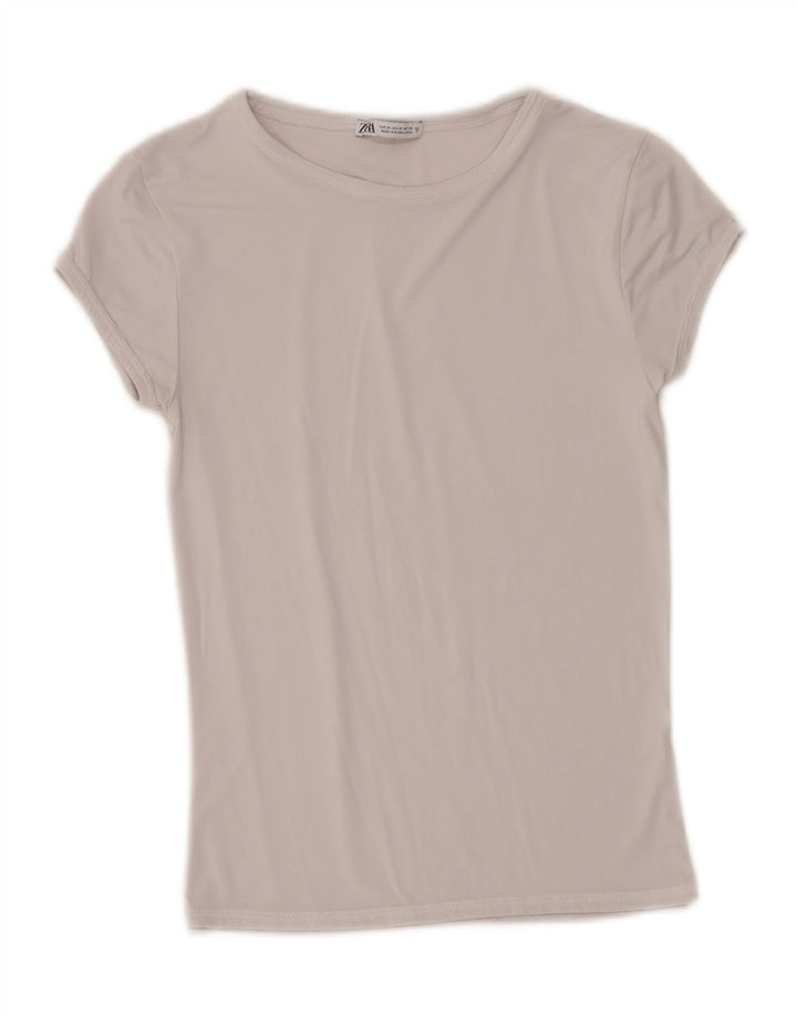 ZARA Womens T-Shirt Top UK 12 Medium White Vintage Zara and Second-Hand Zara from Messina Hembry 