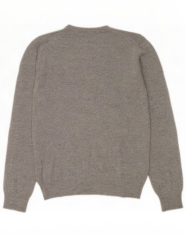 Zara Herren-Pullover mit Rundhalsausschnitt, mittelgraue Viskose