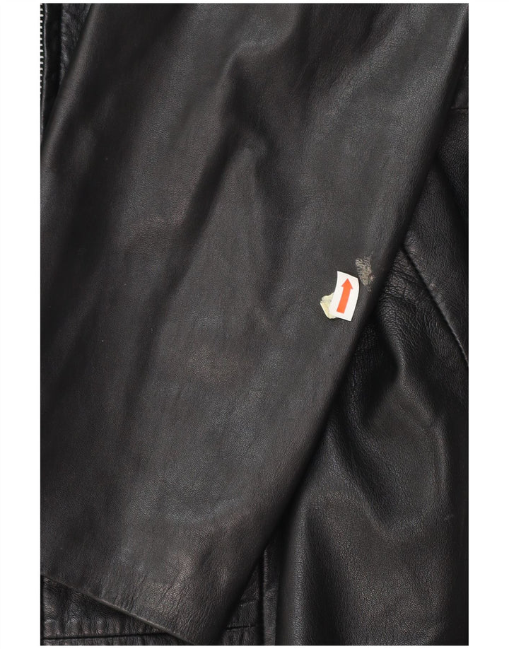 GERRY WEBER Damen Ledermantel UK 16 Großes schwarzes Leder