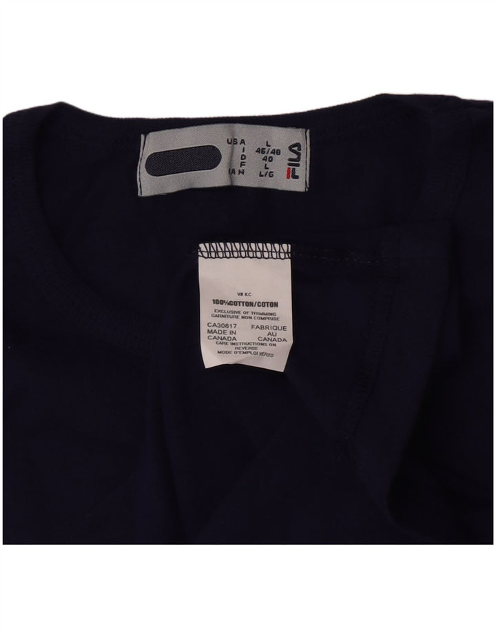 Fila Damen T-Shirt Top IT 46/48 Große marineblaue Baumwolle