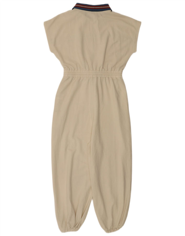 Cider Womens Jumpsuit UK 10 Small Weiße Colourblock-Baumwolle