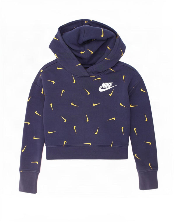 Nike Mädchen Graphic Standard Fit Kapuzenpullover, 10–11 Jahre, mittleres Marineblau