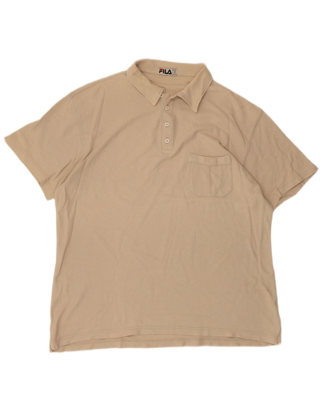 FILA Herren Poloshirt XL Beige Baumwolle