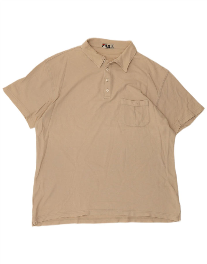 FILA Herren Poloshirt XL Beige Baumwolle