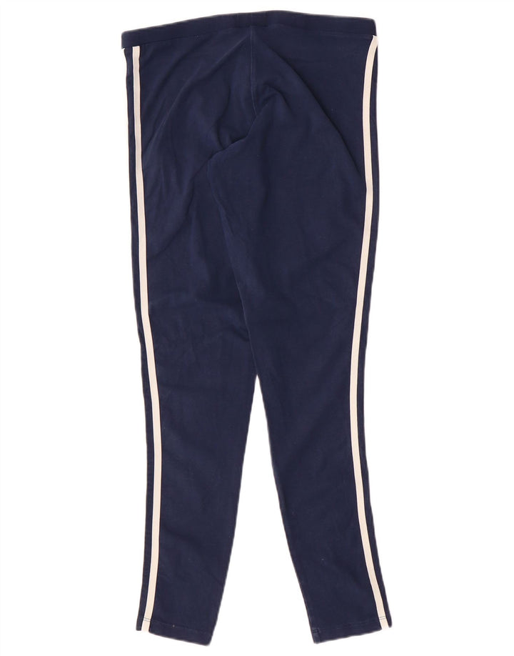Adidas Damen Leggings UK 12 Medium Marineblau Baumwolle