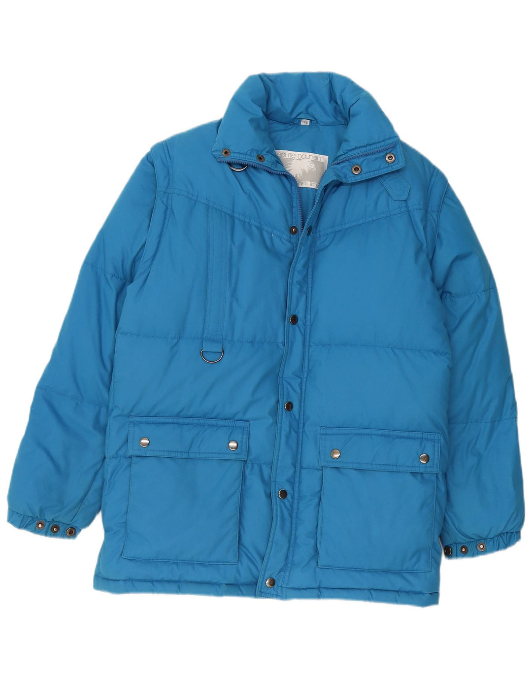 VINTAGE Wattierte Jacke für Jungen, 15–16 Jahre, blaues Polyester