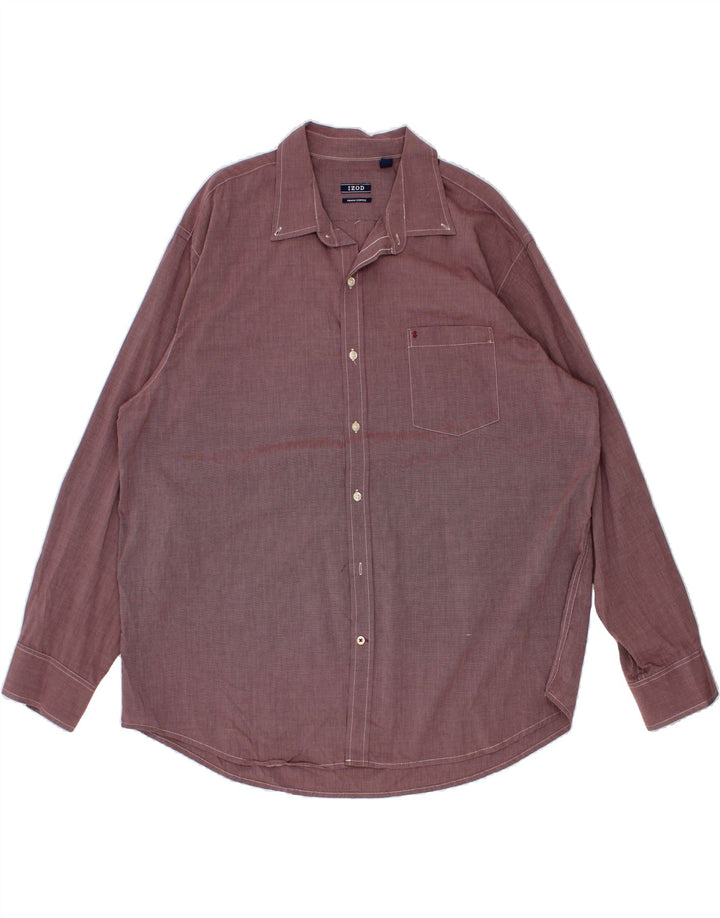 IZOD Mens Shirt 2XL Purple Cotton Vintage Izod and Second-Hand Izod from Messina Hembry 
