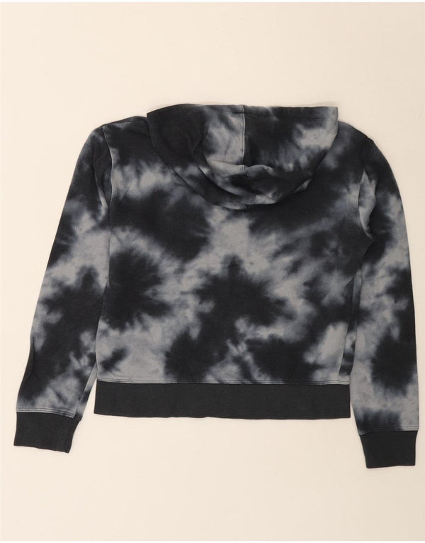 CHAMPION Damen Kapuzenpullover UK 10 Small Black Tie Dye Cotton
