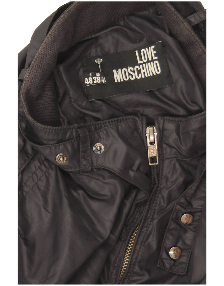 Moschino Herren Bomberjacke UK 38 Medium Schwarz Polyamid