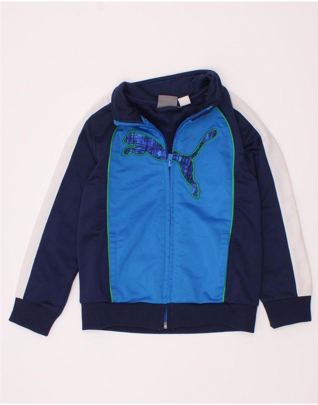 Puma Jungen Grafik-Trainingsanzug-Top-Jacke, 2–3 Jahre, Marineblau, Farbblock