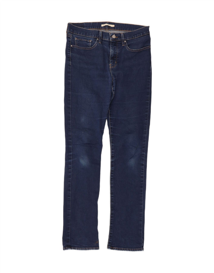 Levi's Damen 314 Shaping Straight Jeans W31 L32 Blaue Baumwolle