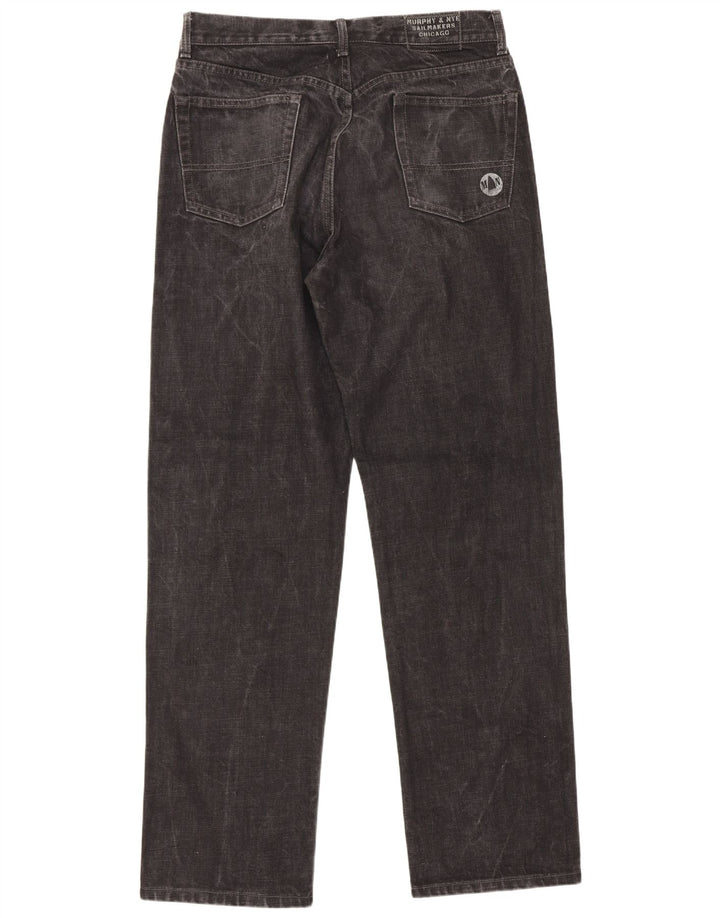 Murphy & Nye Herren Straight Jeans W34 L33 Schwarze Baumwolle