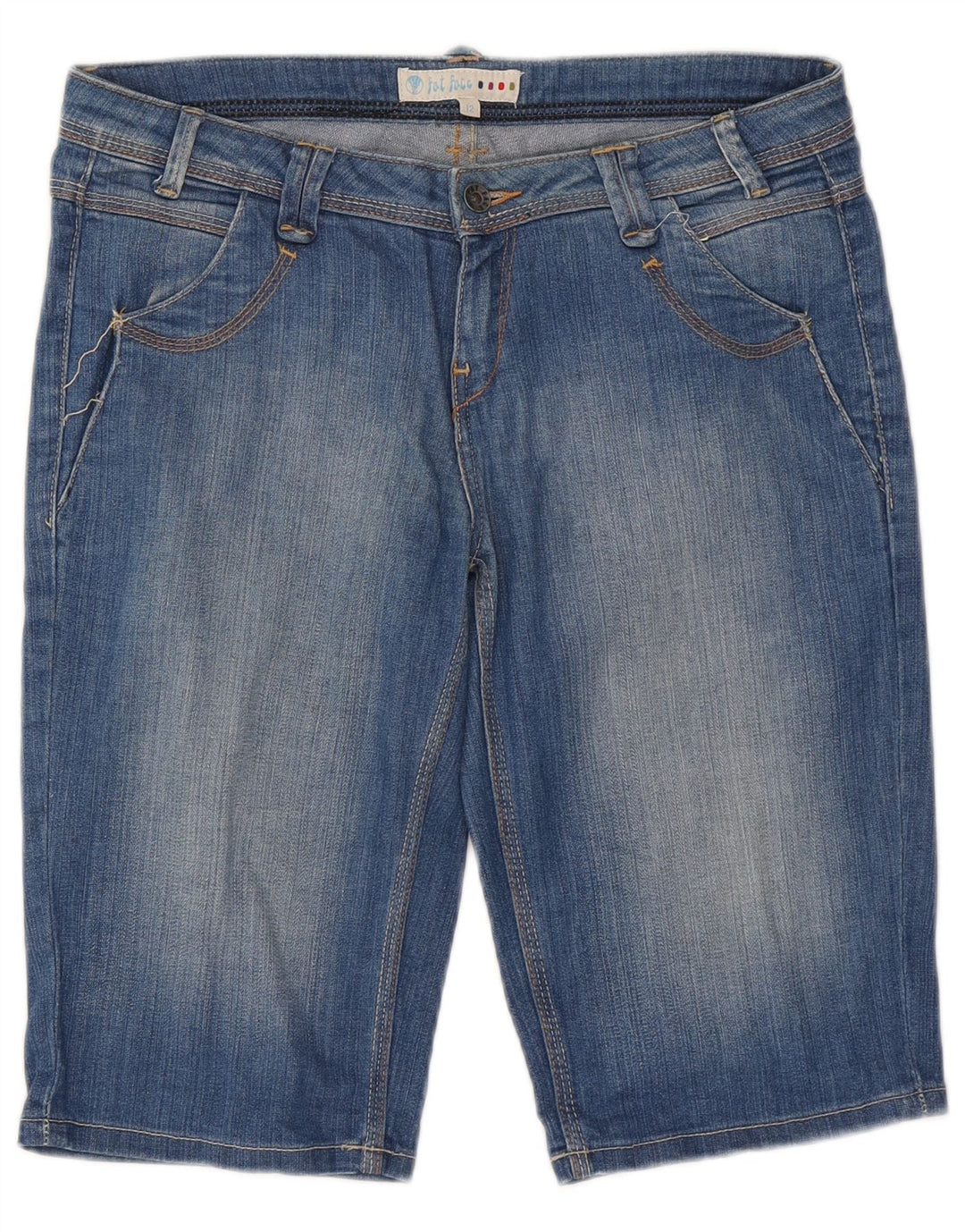 Fat Face Damen Jeansshorts UK 12 Medium W32 Blaue Baumwolle