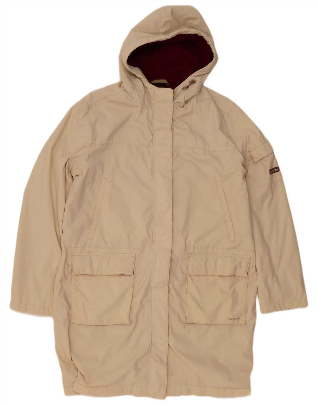 INVICTA Womens Hooded Windbreaker Coat UK 18 XL Off White Polyamide