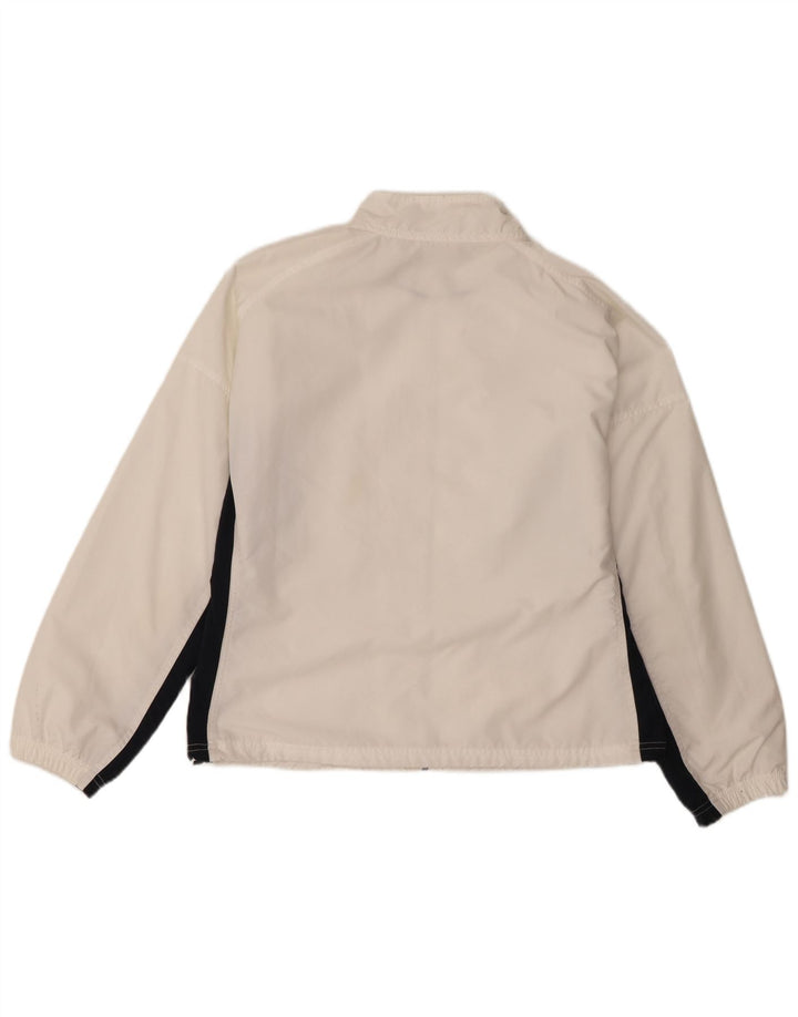 Reebok Damen-Trainingsanzug-Top-Jacke, UK 14, groß, weißes Colourblock-Polyester