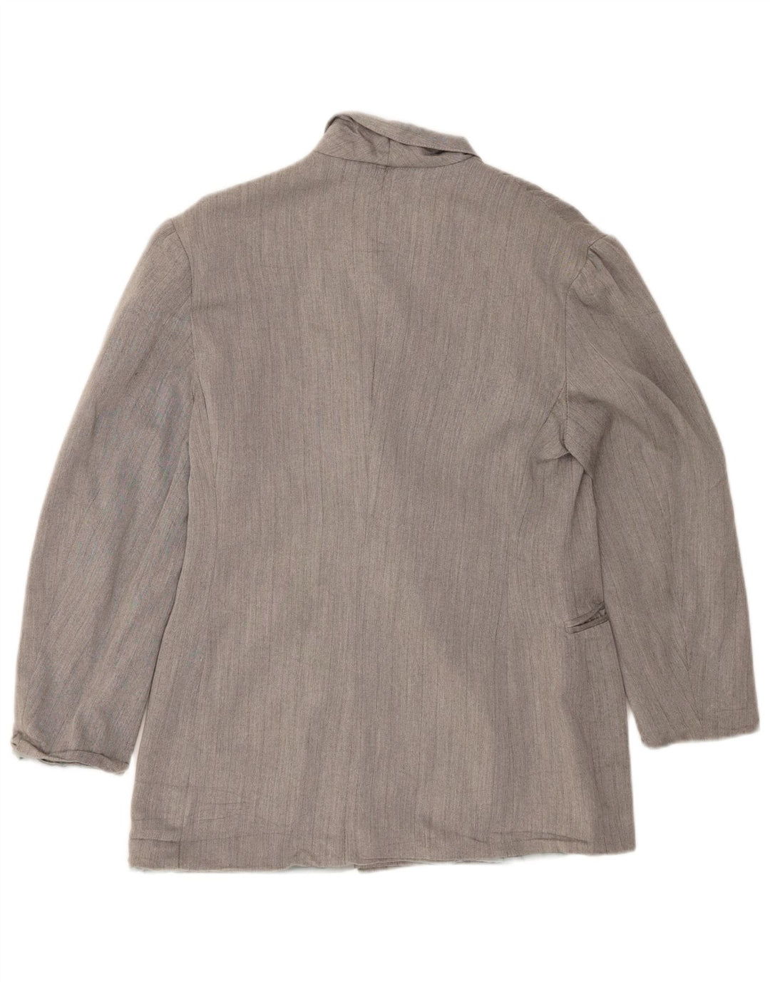 VINTAGE Womens Double Breasted Blazer Jacket IT 46 Large Grey Wool