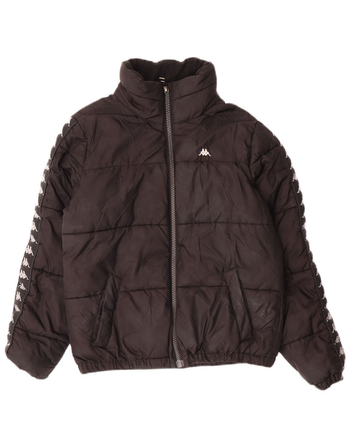 KAPPA Mens Graphic Padded Jacket UK 34 XS Black Polyester