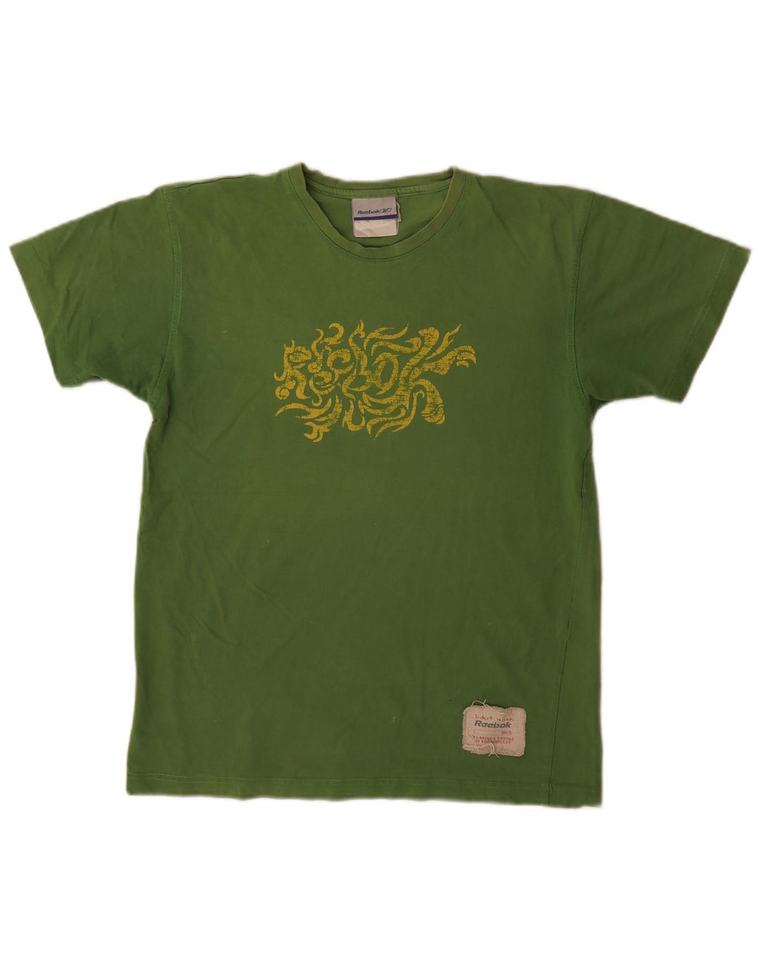 Reebok Herren Grafik T-Shirt Top Small Grün Baumwolle
