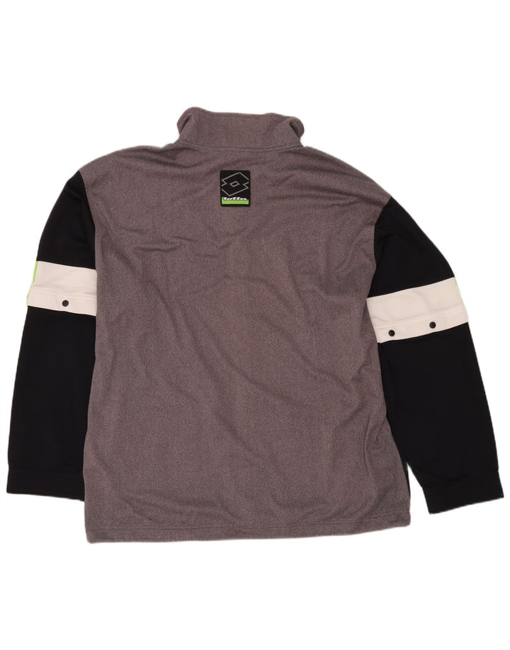 Lotto Herren-Trainingsanzug-Oberteiljacke UK 44/46 2XL Graues Colourblock-Polyester
