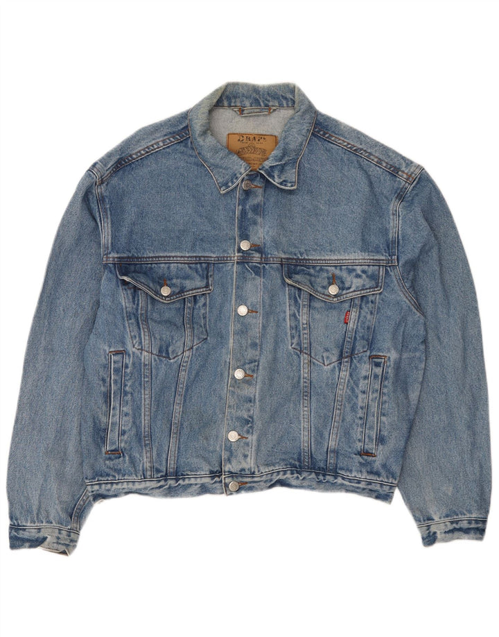 Vintage Damen Übergroße Jeansjacke UK 14 Mittelblau