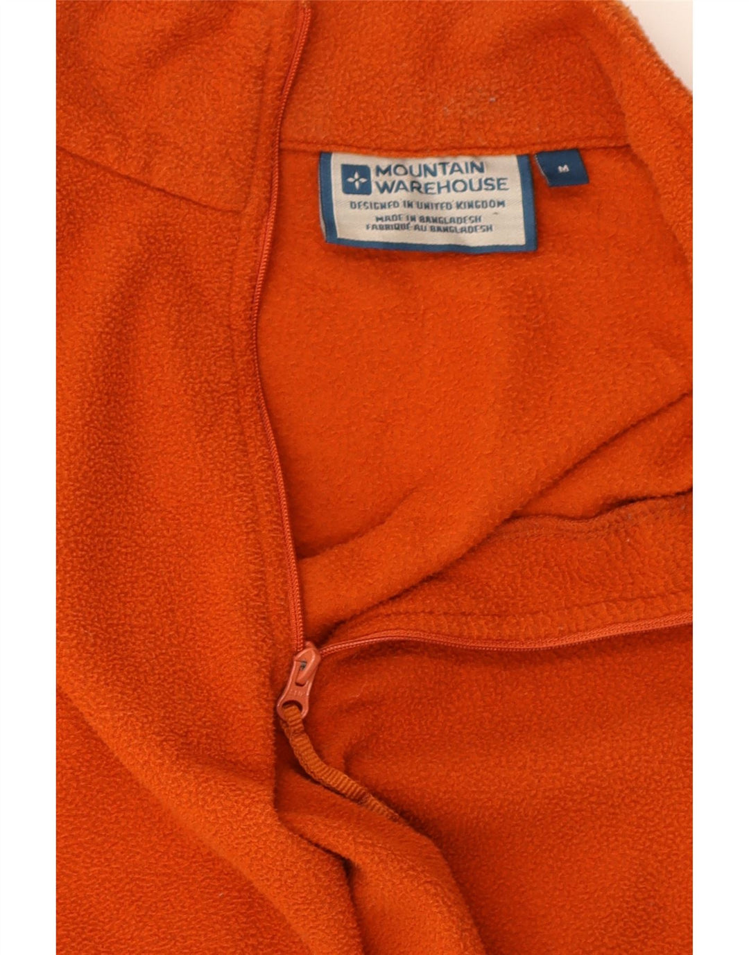 MOUNTAIN WAREHOUSE Mens Zip Neck Fleece Jumper Medium Orange Polyester Vintage Mountain Warehouse and Second-Hand Mountain Warehouse from Messina Hembry 