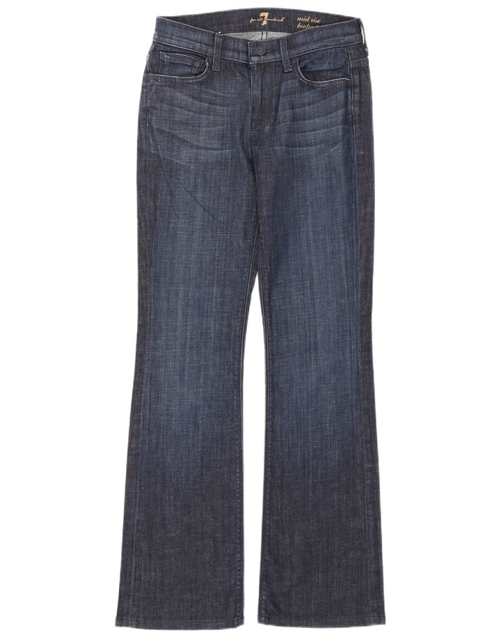 7 For All Mankind Damen Mid Rise Bootcut Jeans W26 L30 Marineblau
