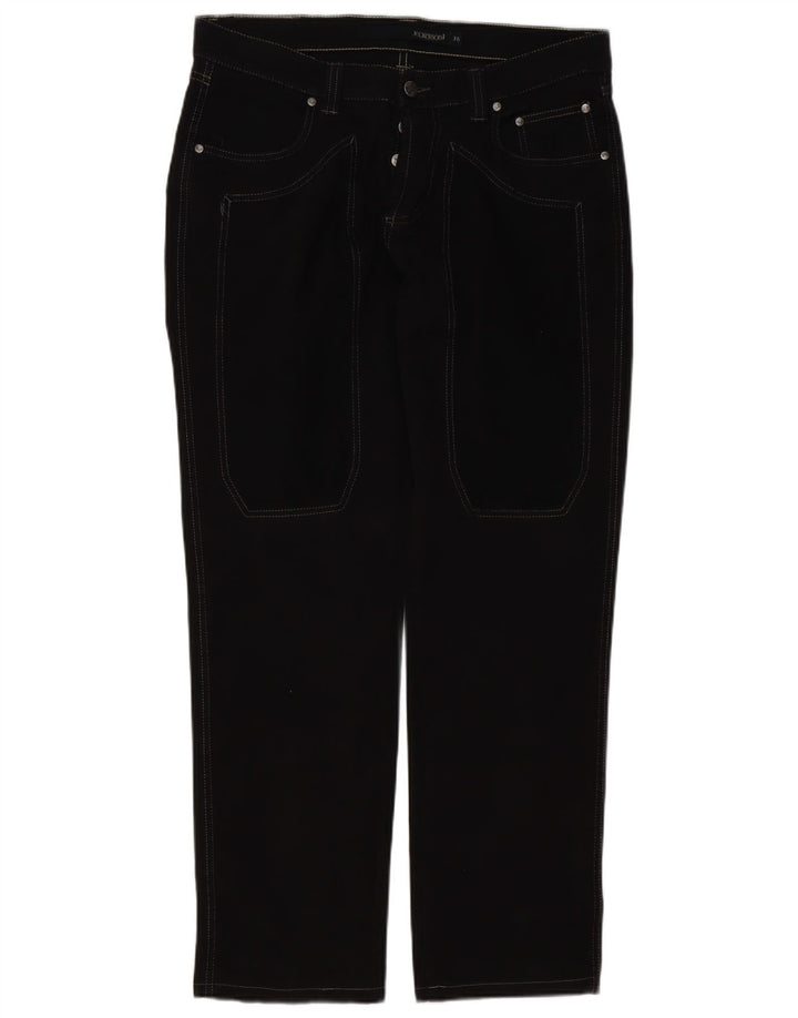 Jeckerson Herren Straight Jeans W36 L32 Schwarze Baumwolle
