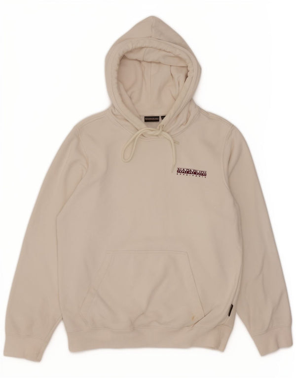 Napapijri Damen-Kapuzenpullover mit Grafik, groß, aus weißer Baumwolle