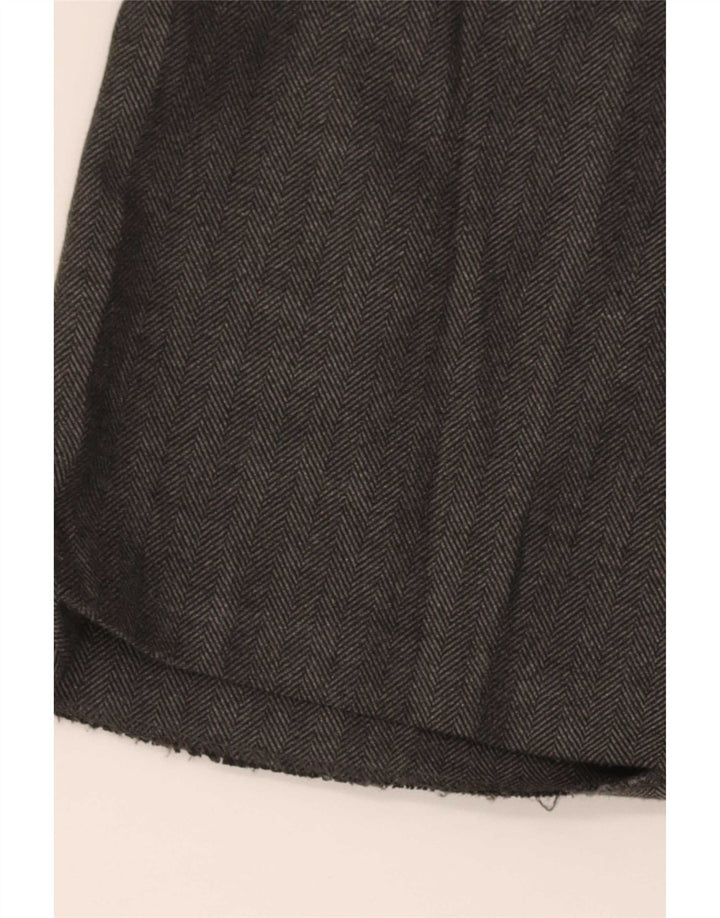 Zara Damen-Chinohose mit weitem Bein, mittelgroß, W28, L30, graues Fischgrätenmuster