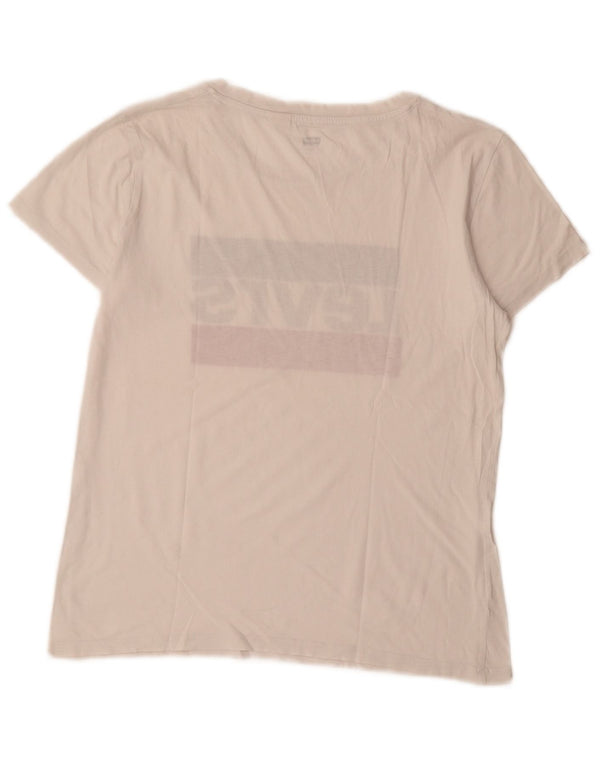 Levi's Damen-T-Shirt mit Grafik, UK 10, Größe S, Weiß