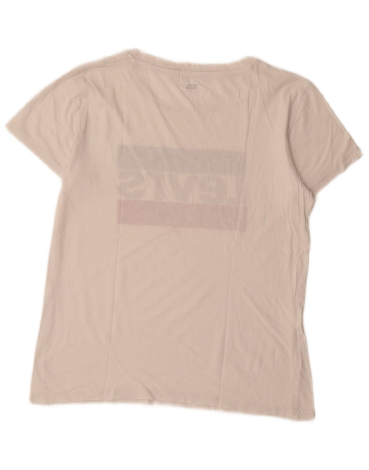 Levi's Damen-T-Shirt mit Grafik, UK 10, Größe S, Weiß