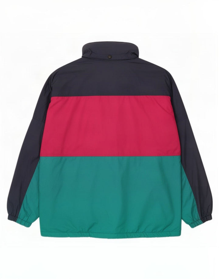 O'Kief Herren-Trainingsanzugoberteil mit lockerer Passform, groß, blaues Colourblock-Nylon