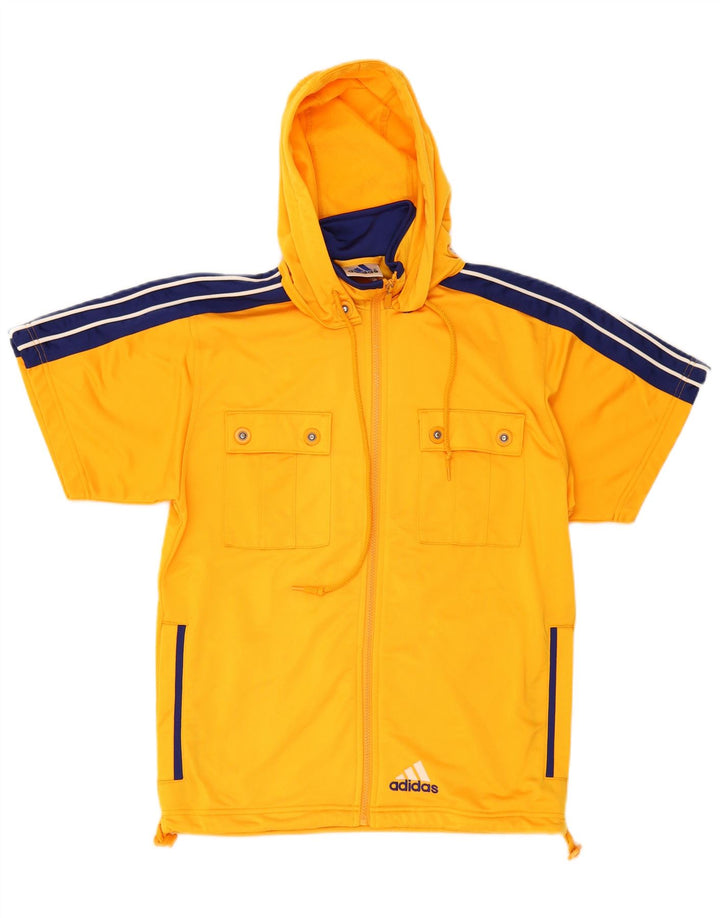 Adidas Herren-Trainingsanzug mit Kapuze, Jacke, Größe S, Orange, Farbblock