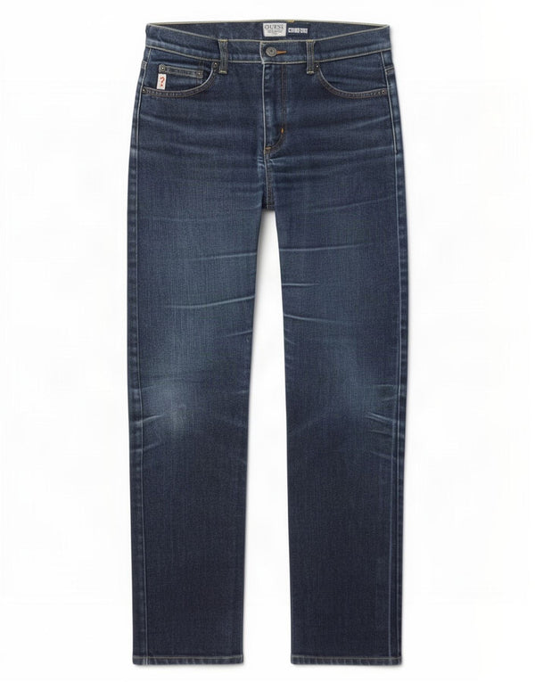 Guess Damen Straight Jeans W28 L31 Marineblaue Baumwolle