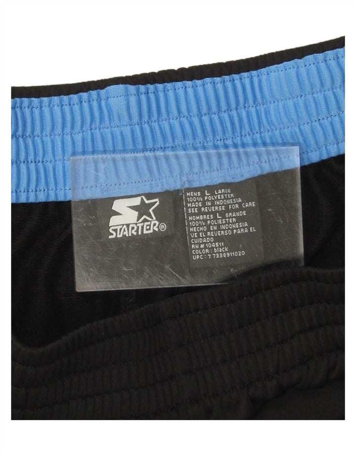 STARTER Mens Graphic Tracksuit Trousers Large Black Colourblock Polyester Vintage Starter and Second-Hand Starter from Messina Hembry 