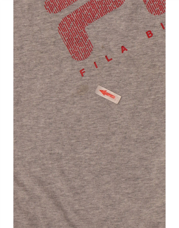 Fila Herren Grafik-T-Shirt-Oberteil Mittelgrau