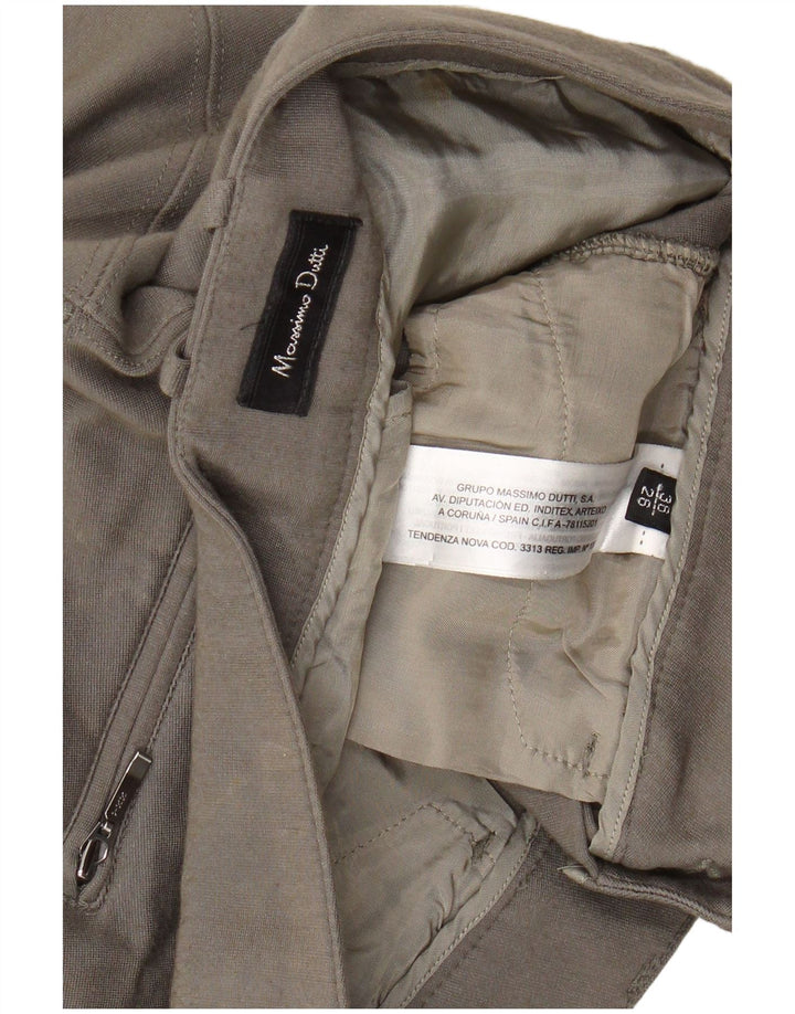 MASSIMO DUTTI Damen Skinny Freizeithose EU 36 XS W26 L29 Khaki Modal