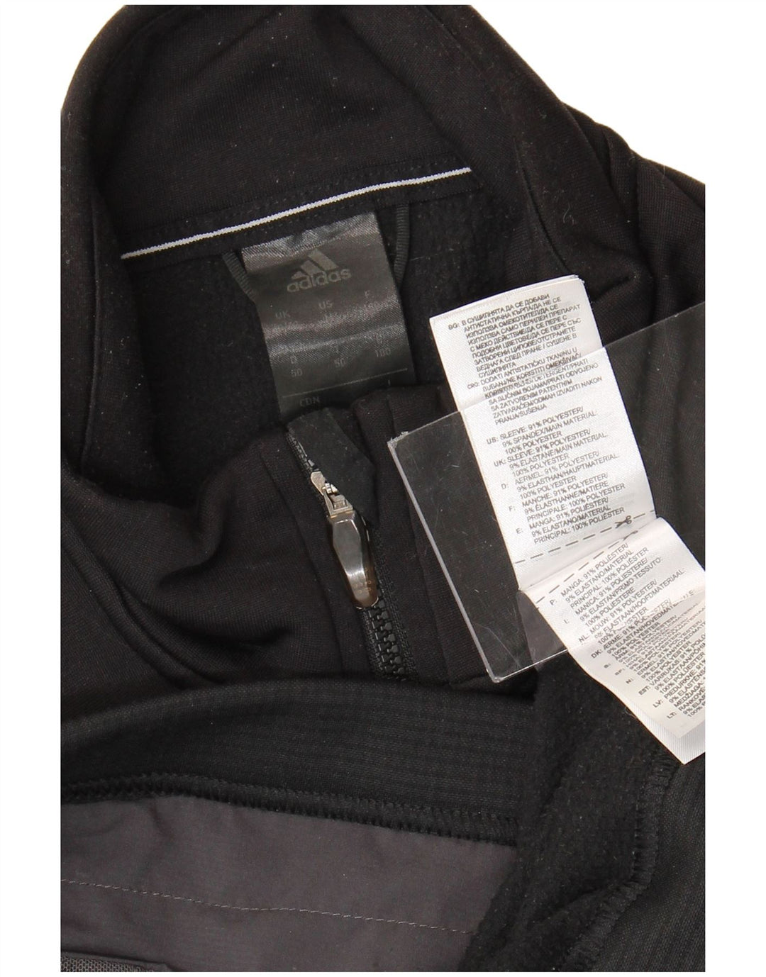 Adidas Herren Trainingsanzug Top Jacke UK 40/42 Medium Schwarz Polyester
