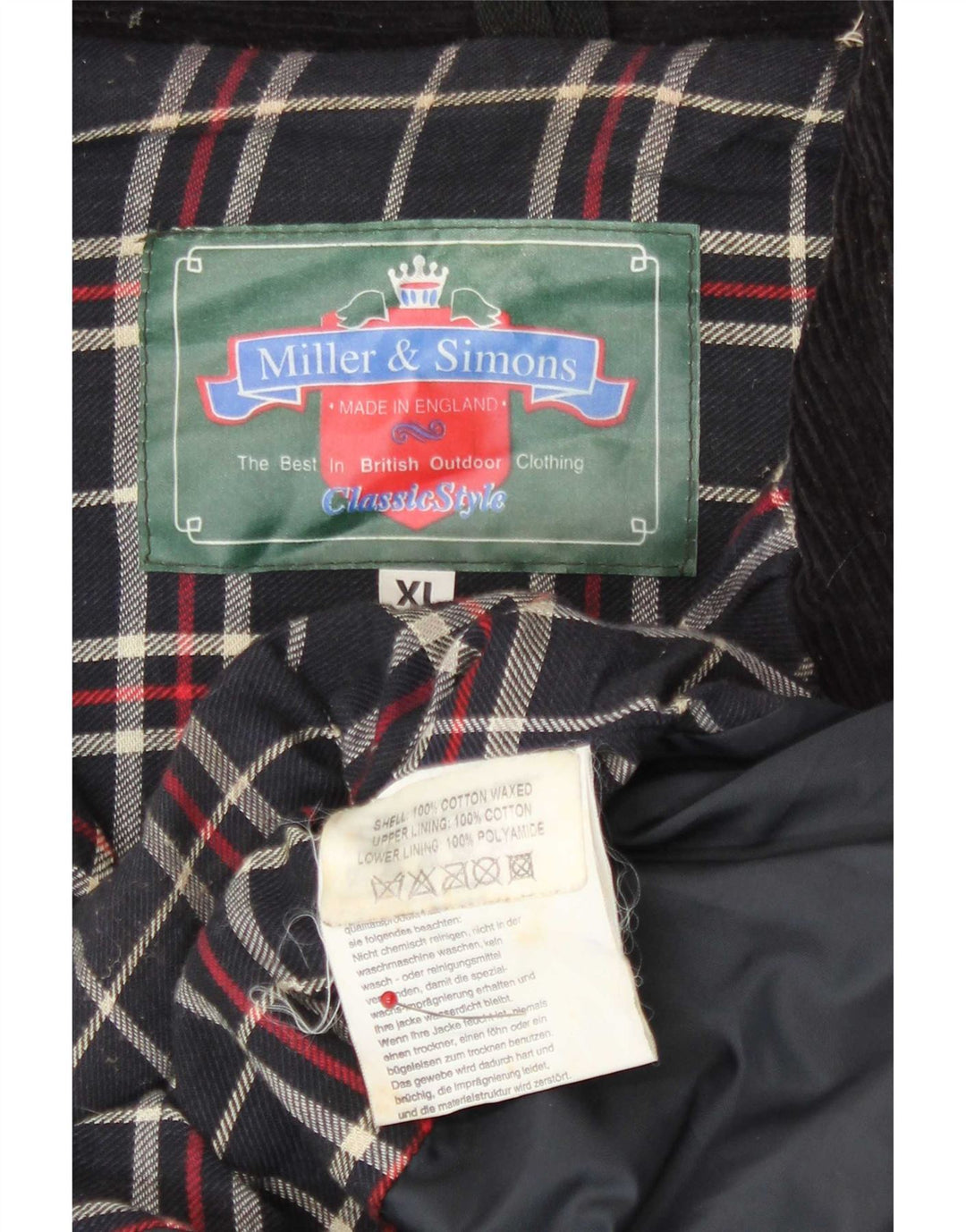 Miller & Simons Herrenjacke aus gewachster Baumwolle, UK 42 XL, Schwarz