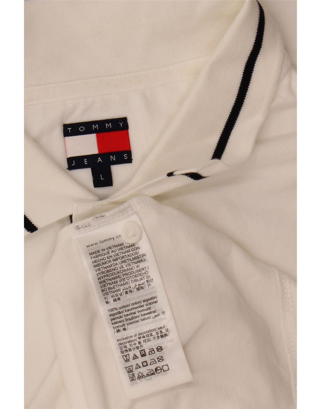 Tommy Hilfiger Herren-Poloshirt, große weiße Baumwolle