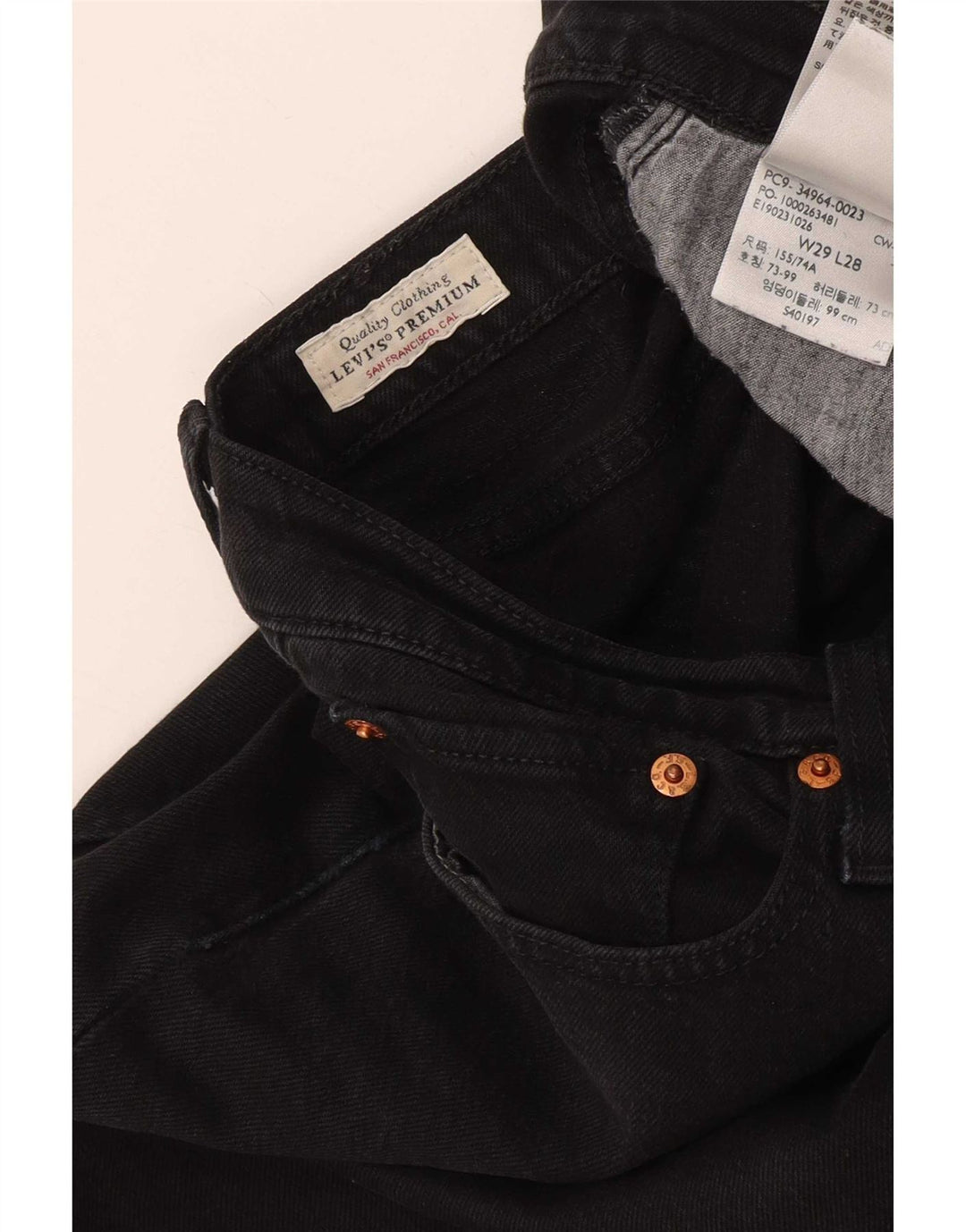 Levi's Damen Wedgie Straight Jeans W29 L28 Schwarze Baumwolle