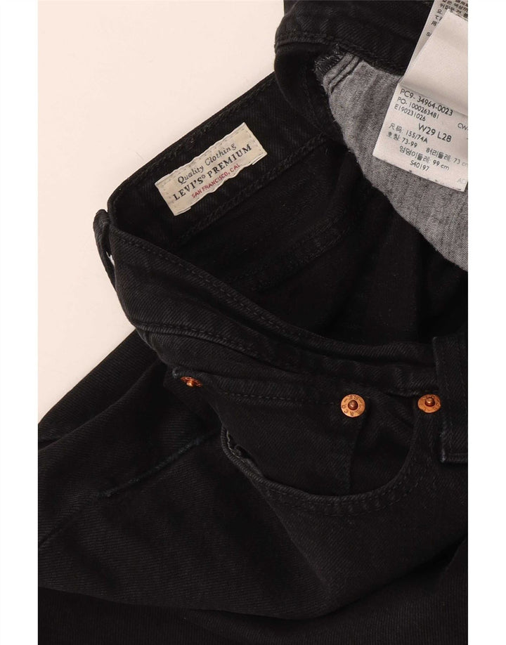 Levi's Damen Wedgie Straight Jeans W29 L28 Schwarze Baumwolle