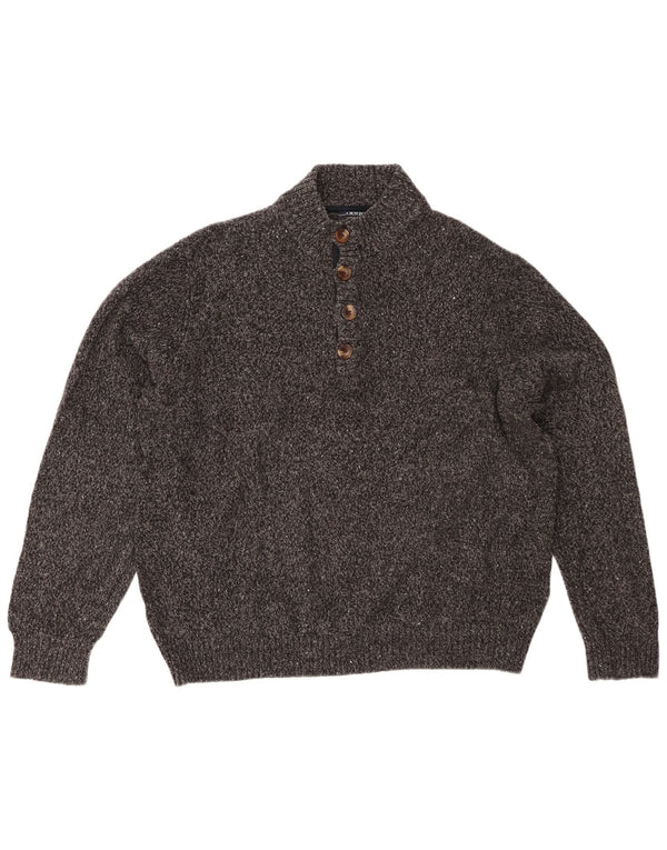 Izod Damen-Pullover mit Knopfkragen, UK 20 2XL, grau geflecktes Acryl