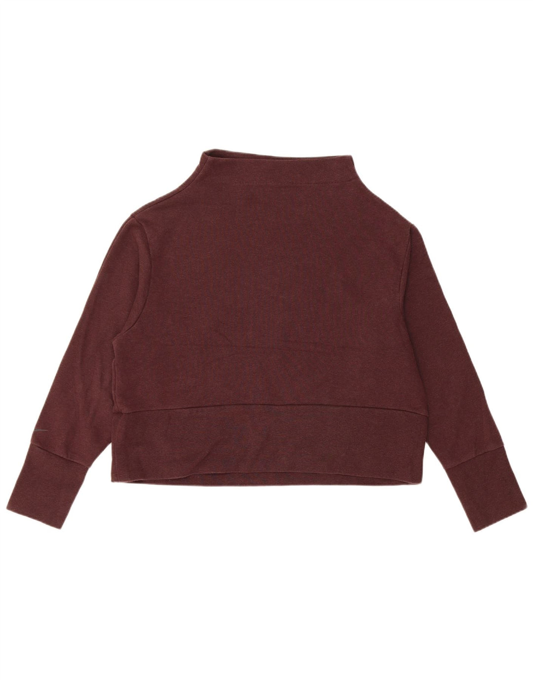 Nike Damen Dri Fit Crop Sweatshirt Pullover UK 14 Medium Burgund Polyester