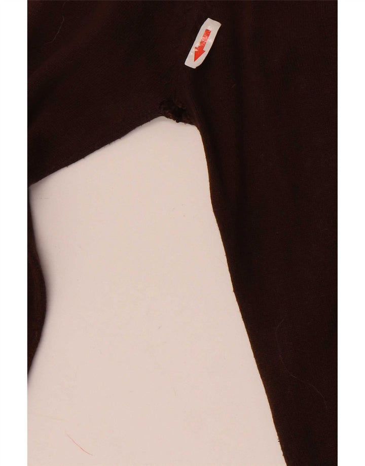 Zara Damen-Cardigan-Pullover UK 12 Mittelbraune Baumwolle