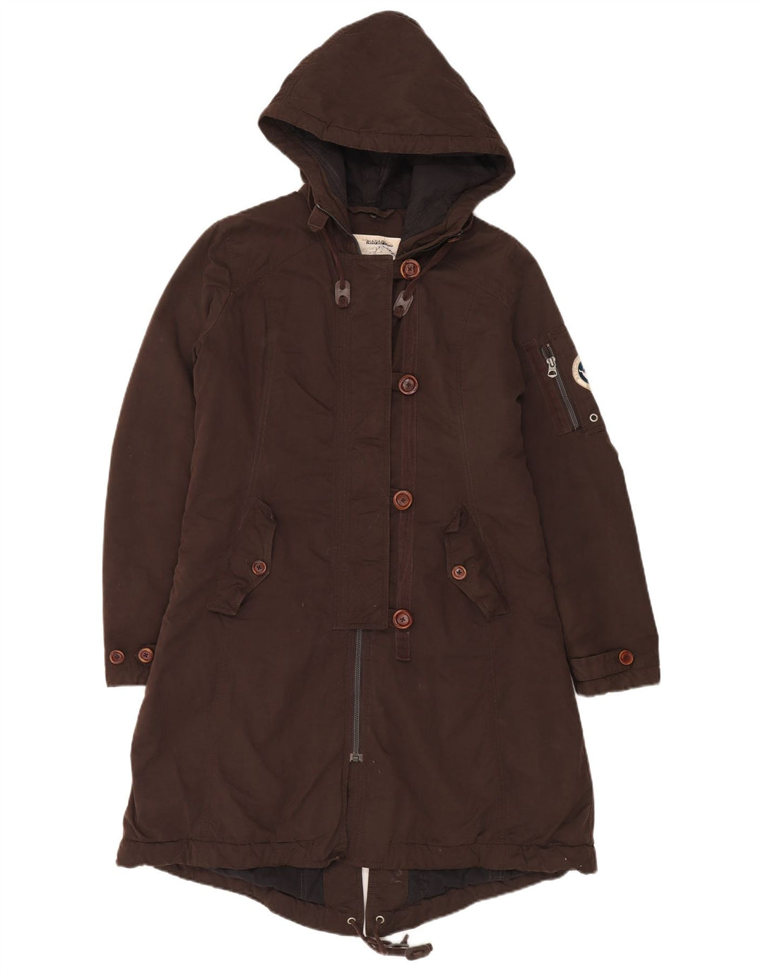 Napapijri Damen-Parkajacke mit Kapuze, UK 14, mittelbraune Baumwolle