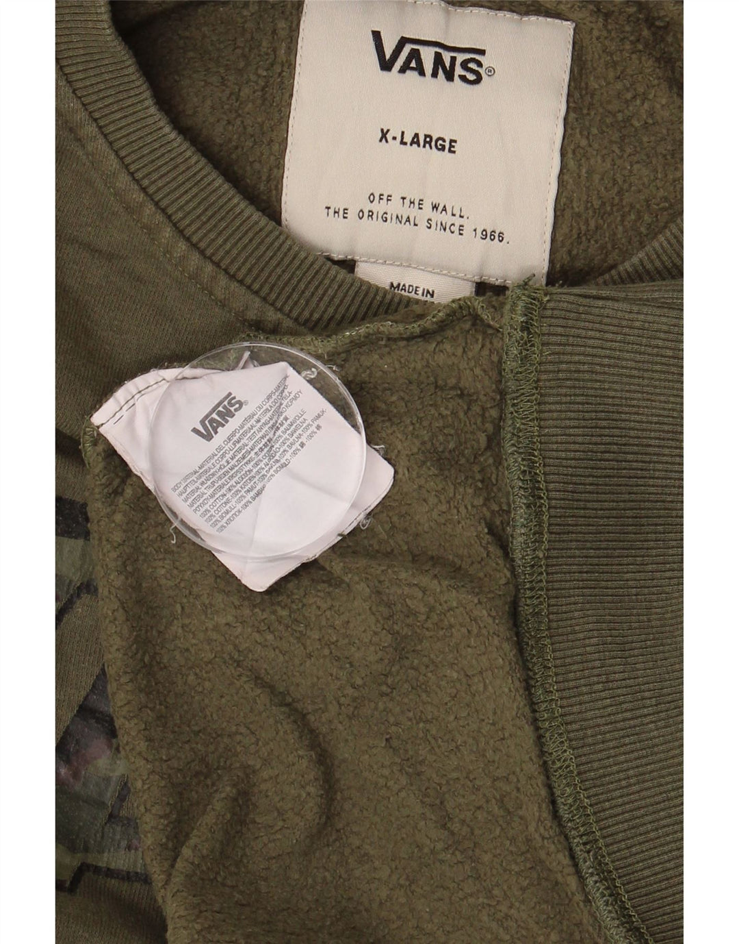 VANS Herren Grafik Sweatshirt Pullover XL Khaki Baumwolle